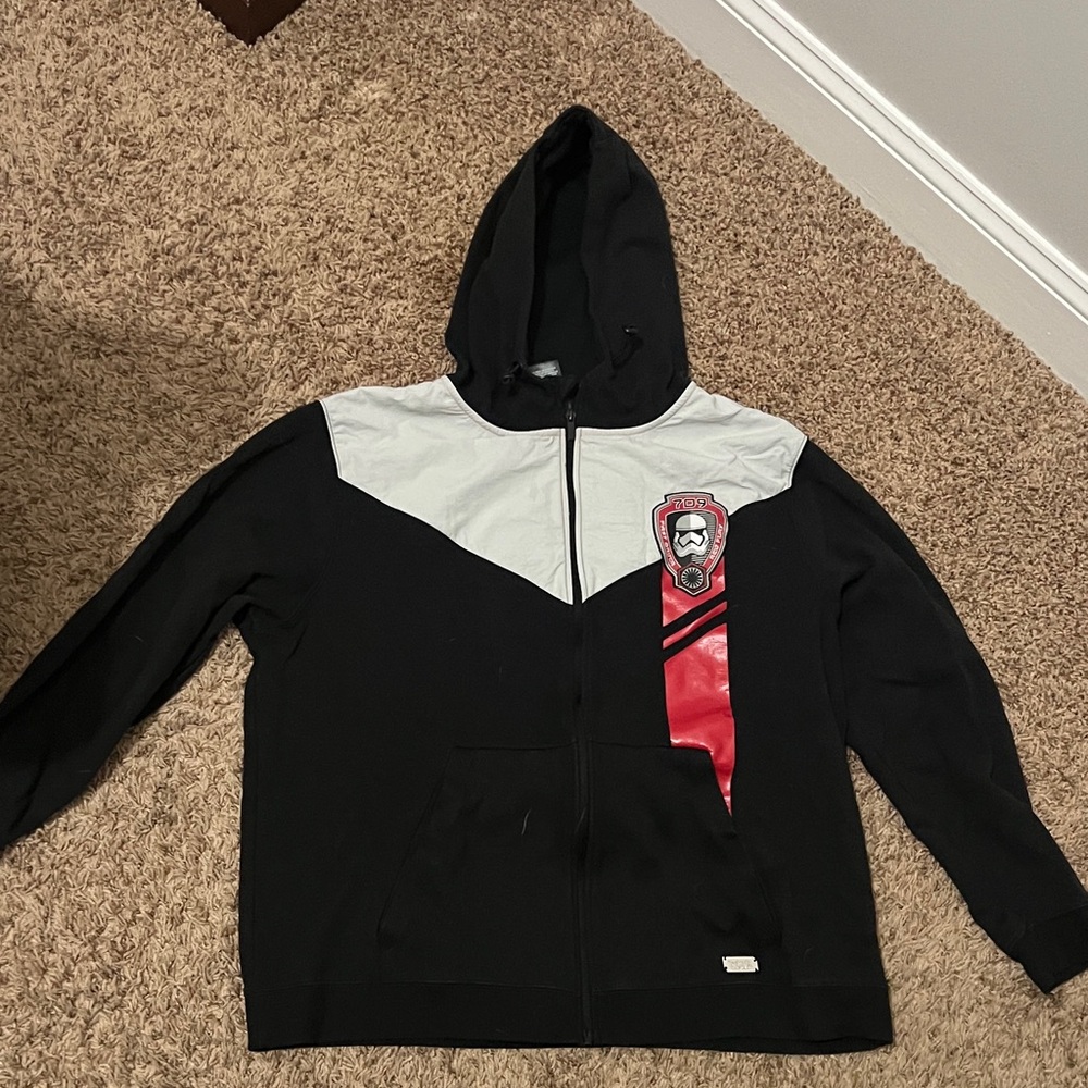 Star Wars Black and White Hoodie with Red Accent